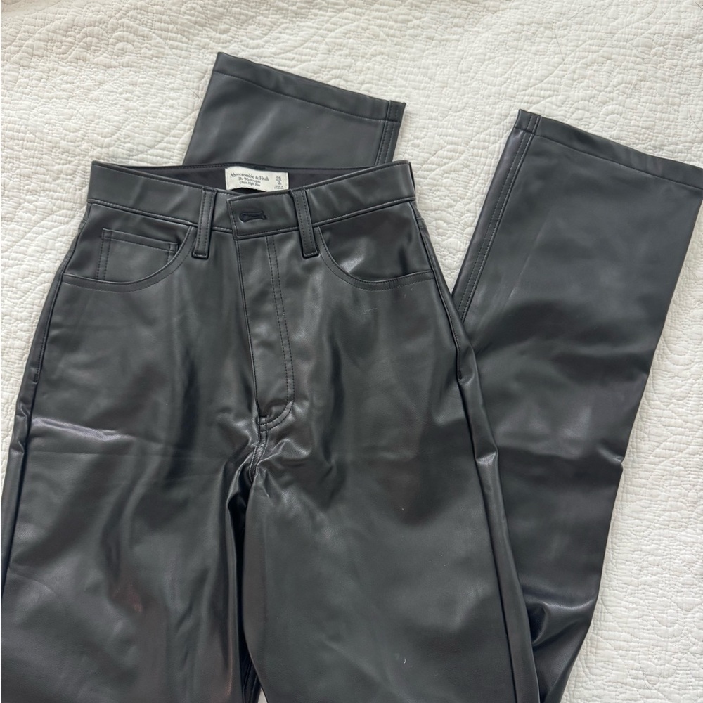 Abercrombie & Fitch Black Faux Leather Pants